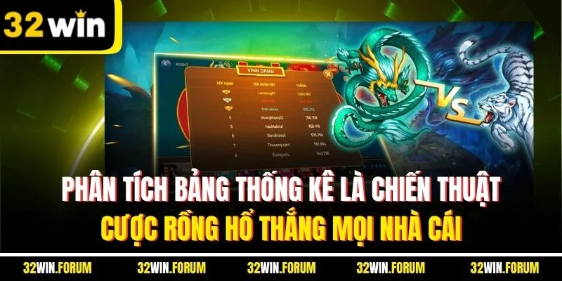 Phân tích bảng thống kê là chiến thuật cược rồng hổ thắng mọi nhà cái